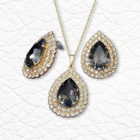 Комплект "Jasmīns (Silver Night)" с кристаллами Swarovski™